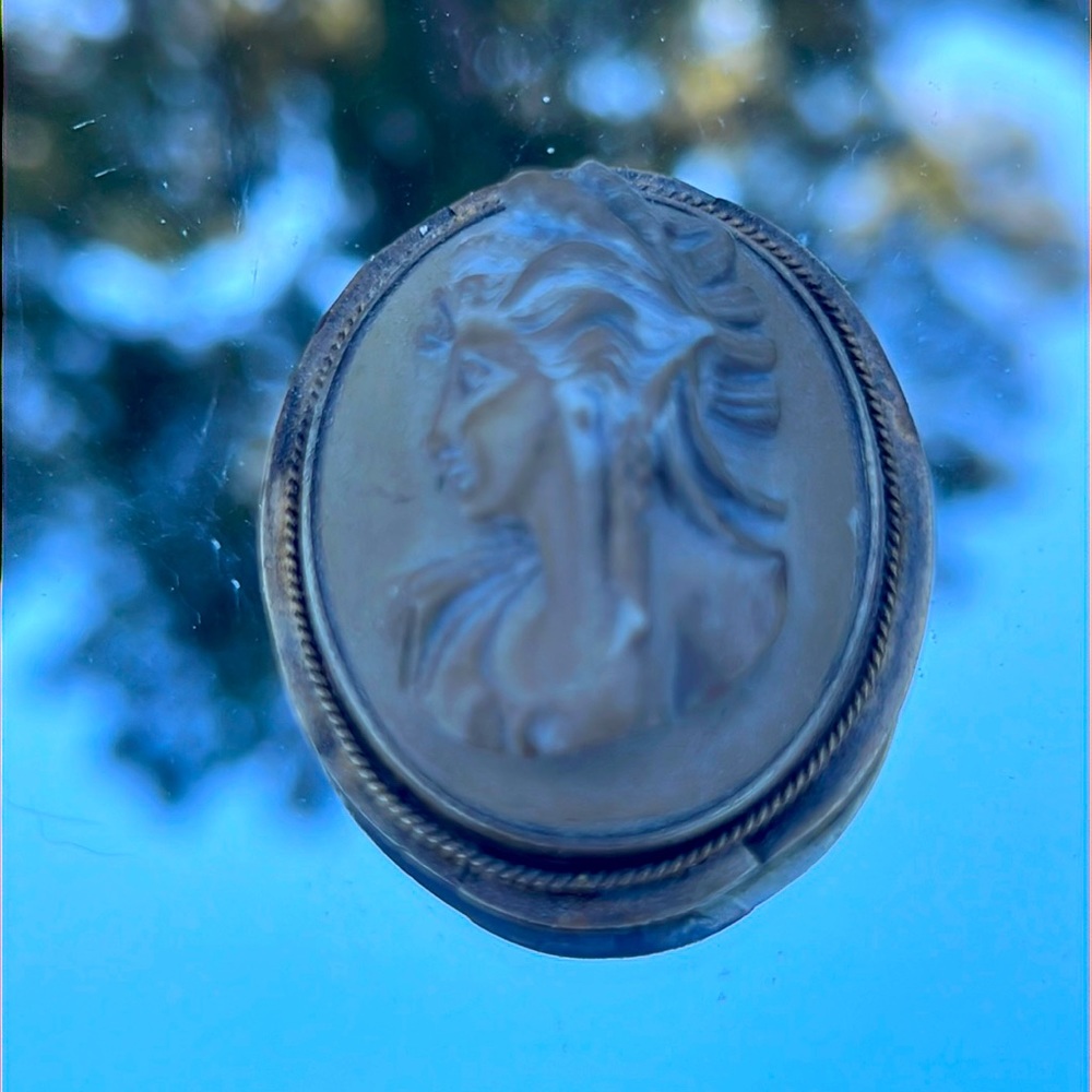 10kt Lava Cameo Broach/Pendant